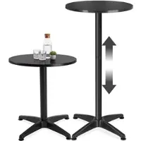 TecTake Aluminium Bistrotisch Frederic Wetterfest 2 Aufbauhöhen 60 x 70 110 cm Pro Stück 67 x 67 x 115 cm Schwarz