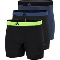 Adidas Herren Boxershorts, 3er Pack - Boxer Briefs, Active Micro Flex, Logo, einfarbig Schwarz/Blau/Gelb / XL