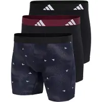 Adidas Boxershort 3er Pack in Schwarz/Grau/Dunkelrot | Gr.: M