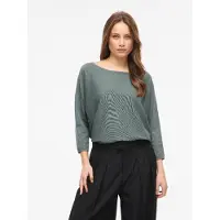 Vila "VIMALU BOATNECK 3/4 SLEEVE KNIT TOP-NOOS" Materialmix, loose fit