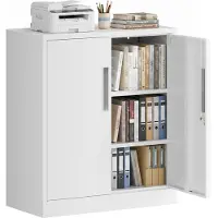Wiltec Aktenschrank Stahl 80x40x92cm Weiss Büroschrank Metallschrank Ordner