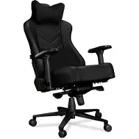 Yumisu Gaming Stuhl 2053 Verstärkte Stahlkonstruktion Höhenverstellbar bis 150kg Belastbar Rückenlehne und Sitz aus Kaltschaum SCHWARZ Kunstleder