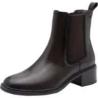 Tamaris Damen Stiefelette Chalsea Leder Wechselsohle Blockabsatz 8-85311-47, Größe:39 EU, Farbe:Braun