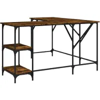 vidaXL Schreibtisch Räuchereiche 139x139x75 cm Holzwerkstoff