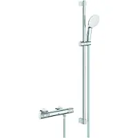 GROHE Grohtherm 1000 Performance Thermostat-Brausebatterie Set, mit S-Anschlüsse, Tempesta Brausestangenset 900mm, 34835001