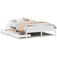 vidaXL Massivholzbett ohne Matratze Weiß 160x200 Kiefernholz