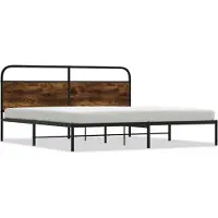 vidaXL Metallbett ohne Matratze Räuchereiche 183x213 cm