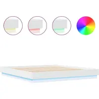 vidaXL Bettgestell mit LED Weiß 200x200 cm