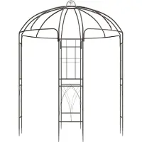 DELUKE Pavillon LOTTA mit Rankhilfe - 200x200x270cm, Metall, Bronze | Gartenpavillon Zierpavillon Gartendeko