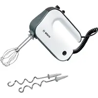 Bosch MFQ49300, Handmixer, Schwarz, Edelstahl, Weiß, Kneten, Mixen, Rührer, 1,4 m, Leiter, 850 W
