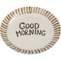 HD Collection 2er-Set: Frühstücksteller ''Good Morning'' in Creme/ Hellbraun - Ø 20,5 cm - onesize
