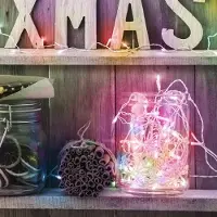 HomeShopXL LED Lichterkette - 50 LEDs - Kaltweiß - Netzanschluss - 5 m - 8 Programme