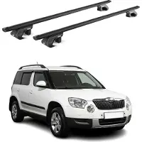 Aurilis Alu Dachträger Grundträger für Skoda Yeti 5L 2009-2017 5 türig Schwarz ABE 2x