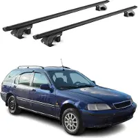 Aurilis Dachträger Gepäckträger für Honda Civic Wagon 1997-2013 Alu Schwarz 2 tlg ABE