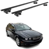 Aurilis Dachträger Gepäckträger für Jaguar X-Type Wagon 2003-2009 Alu Schwarz 2 tlg ABE