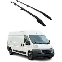 Omac Dachreling Relingträger für Peugeot Boxer II 2006-2024 L3 H2 Alu Schwarz 2 tlg