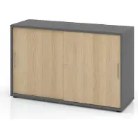 Hammerbacher Schiebetürschrank 2OH 120cm BS Graphit/Eiche