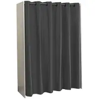 Temahome »Tom 1« Kleiderschrank mit Vorhang Weiß Dunkelgrau 123/160x182x50 cm