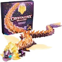 CrystaLynx Solaria, 60cm beweglicher Drache, Sammelfigur in Sammelbox, Fidget Toy, Dehnbare Spielzeugfigur, 8 Jahr(e), Kunststoff, Violett, Orange