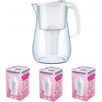 AQUAPHOR Provence 4,2-l-Filterkanne + 3 Filterkartuschen, weiß