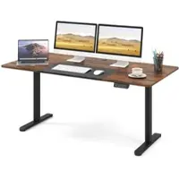 Helloshop26 - Ergonomischer elektrischer Stehschreibtisch 140 x 70 cm mit Speicherfunktion modernes Design aus Holzwerkstoff 20_0017957