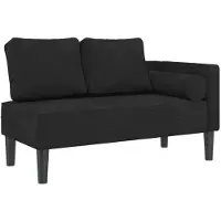 vidaXL Chaiselongue mit Kissen Schwarz Samt