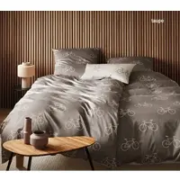 Elegante Mako-Satin Bettwäsche Velo - 155x220 cm + 80x80 cmtaupe