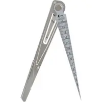 FAMEX Shinwa 32789 Schweißkegel, Fühlerlehre, Tiefenlineal 1–15 mm, mit Clip-Halter