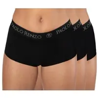 Paolo Renzo Damen Baumwoll Panty SPORT LINE 3 Paar - Größe S - Schwarz