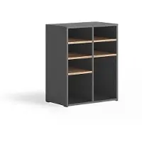 Vicco Schuhschrank Lysander, Anthrazit/Goldkraft Eiche, 53 x 65.5 cm mit 7 offenen Fächern