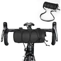Benza Ibenzoa Lenkertasche 2,4 L – wasserabweisend 600D Oxford, 160 g, externes Elastikfach, 3 Klettbefestigungen & abnehmbarem Schulterriemen für Rennrad, Faltrad, MTB