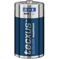 Tecxus 4 x 23637 Alkaline Hochleistungs-LR20/D (Mono) Batterie, 2 Stück pro Blister, Blau-Silber – Alkalimangan-Batterie (Alkaline), 1,5 V