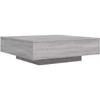 vidaXL Couchtisch mit LED-Leuchten Grau Sonoma 100x100x31 cm