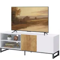 HOMCOM TV-Schrank bis 55 Zoll, modernes TV-Lowboard, Weiß