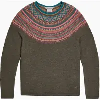 Royal Robbins Westlands Fairisle Crew tawny htr manzanita pt (833) L