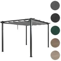 Mendler Aluminium Pergola HWC-N93, Gartenpavillon Pavillon Garten, stabiles 8cm-Gestell Schiebedach UV50+ 3x