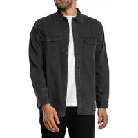 Levi's Langarmhemd "JACKSON WORKER", Herren, Gr. L, N-Gr, schwarz (cosmo washed schwarz), Cord, Obermaterial: 100% Baumwolle, Hemden Langarmhemd, Topseller