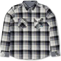 KAVU - Hemd aus Bio-Baumwollflanell &ndash; Herren &ndash;&nbsp;Buffaroni Shirt - Buffaroni Shirt Grey Skies für Herren aus Baumwolle - Größe L -