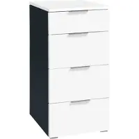 Hasena Kommode Quatro Schwarz-Weiß mit 4 Schubladen zerlegt, zerlegt (zum Selbstaufbau) 45x49x85 cm – Selezione