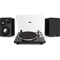 AVCOM 3-Wege aktives Stereo-Plattenspielersystem mit Audio-Technica Nadel schwarz