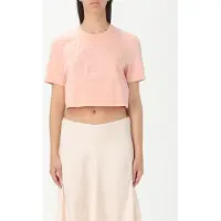 Fendi Kurz geschnittenes T-Shirt mit gesticktem Logo
