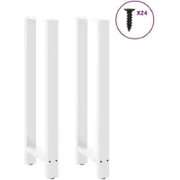 vidaXL Bartischbeine Weiß 2 Stk. 50x(110-111) cm Stahl