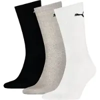 Puma Socken "UNISEX CREW SOCK 3P", Herren, Gr. 43-46, weiß (weiß, grau, schwarz), Baumwollmischung, normal, Socken Socken, mit farblichem Logo