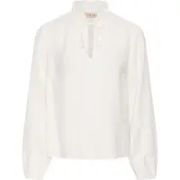 Cream Langarmbluse "Damen Bluse langarm CRTina", Damen, Gr. 38, weiß (snow weiß), Obermaterial: 80% Viskose CV. 20% Nylon NY., Blusen Langarmbluse
