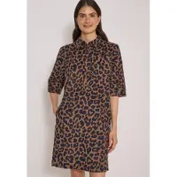 Cecil Cordkleid , Damen, Gr. XL (44), N-Gr, braun (creamy mocha), Web, Obermaterial: 100% Baumwolle, knieumspielend, Kleider Cordkleid, Animal Print, Brusttasche, Baumwolle