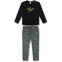 Sanetta Schlafanzug "Pyjama Pyjama Teenager lang Queen of Everything Leo-Print 1er Pack", Jungen, Gr. 152, bunt (schwarz, grün), Obermaterial: 100% Baumwolle CO., Homewear-Sets Schlafanzug