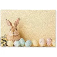 MuchoWow FUSSMATTE Eier - Kaninchen - Pastellfarbtöne Schmutzmatte 90x60 cm