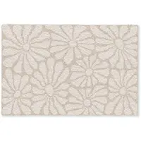 MuchoWow FUSSMATTE Floral - Druck - Beige - Braun - Minimalistisch Schmutzfangmatte 90x60 cm
