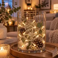 Mojawo 30'er LED Lichterkette Innenbereich warmweiß Transparent Innen