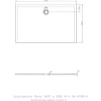 Hoesch Mineralguss-Duschwanne Muna 160x100x3cm, Schiefergrau, Solique